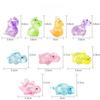 5Pc Novelty Sequin Dinosaur Pinch Music Toy Glitter Funny Stretch Squeeze Small Animal Slow Rebound Maltose Stress Relieving Toy