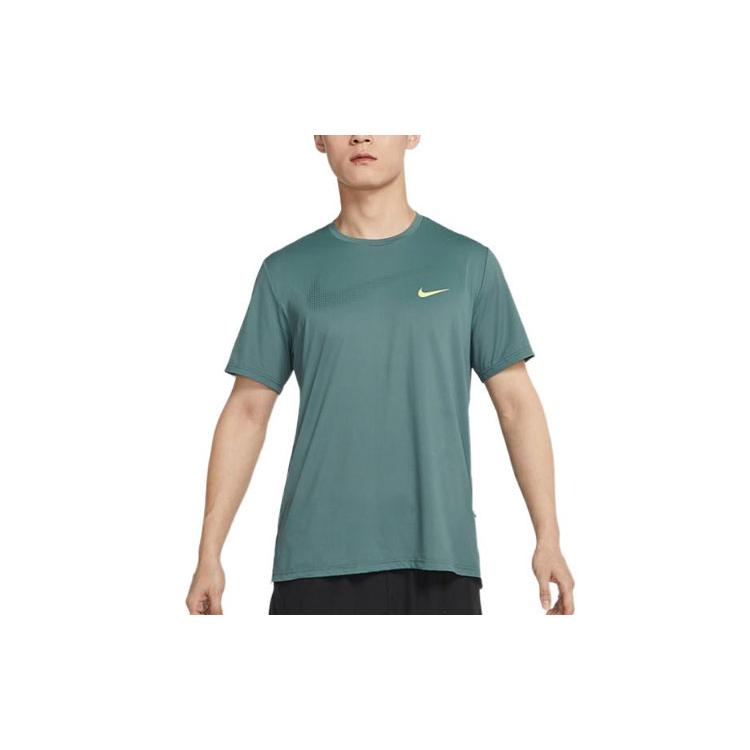 Nike T Shirts Men's Green Crew Neck Moderate Straight Fit DX6305-387