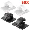 50Pcs Adhesive Cable Clips Nylon Wire Organizer Cord Management Holders Cable Mount Clamp For Home Office Desk Wiring Organizer