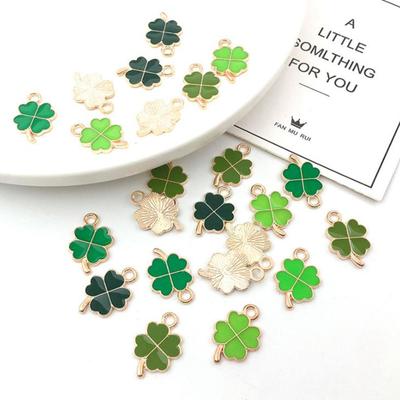 48Pcs/Set Four Leaf Clover Necklace Charms Pendants For Diy Making Gift