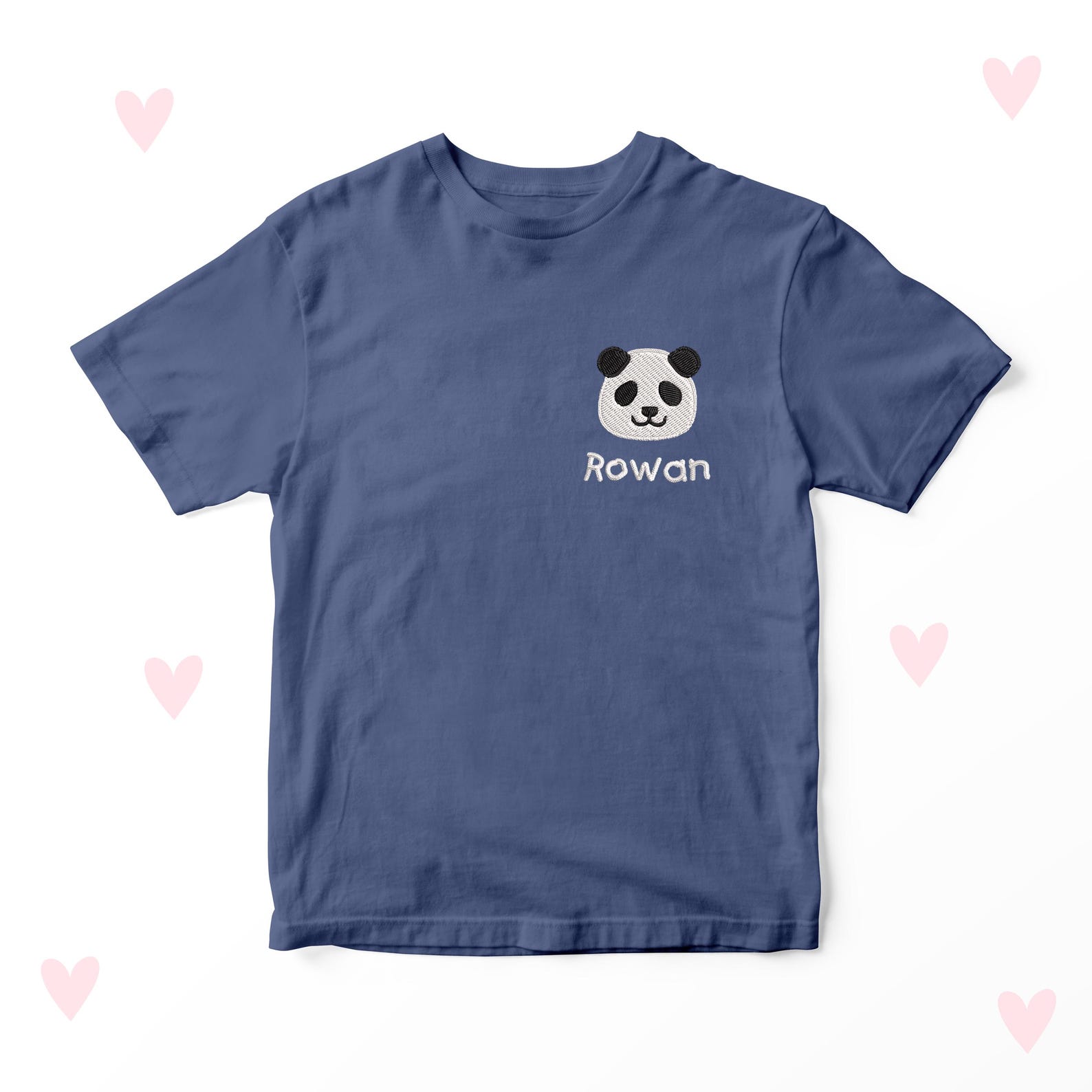 Personalized Panda T-shirt: Embroidered Cotton Kids Clothing 150