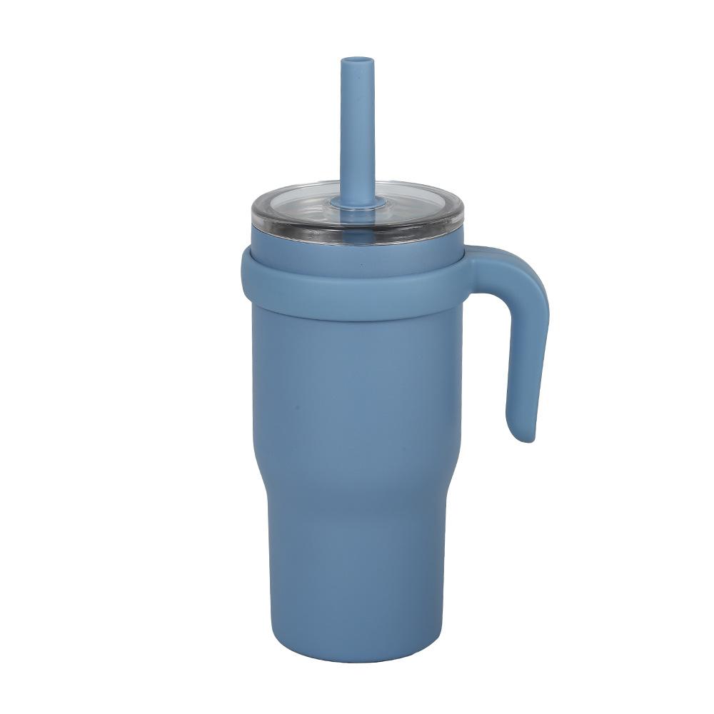 New Stainless Steel Cup With Handle Children'S Straw Cup High Value Vacuum Thermos Cup