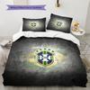 Brazil National Football Team  Pattern Bedding Quilt Set  Home Decoration  Gift (1 * duvet cover + 2 * pillowcase  without core)
