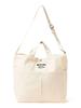 Beams Heart Canvas Bag, Smile Embroidered Logo, Women's, Natural, One Size