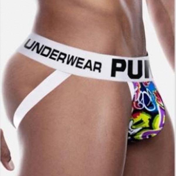 Underwear Pump Fashionable Mens Trendy Graffiti Print Cool Nylon Sports Briefs Breathable Sexy