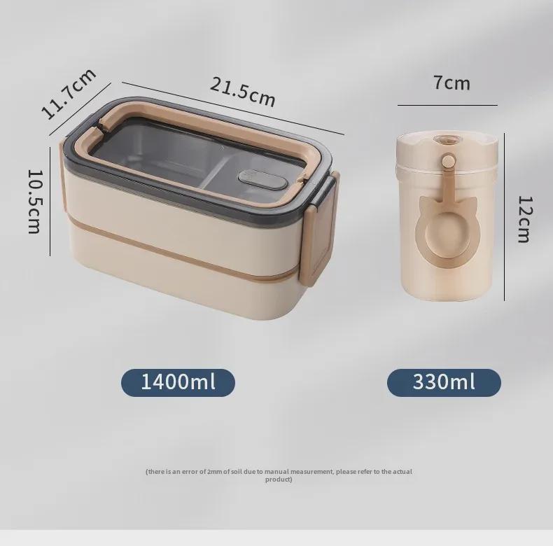 Doppelschichtige isolierte Lunchbox aus Edelstahl 304 für Büroangestellte und Studenten