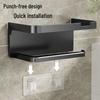 Wall-Mounted Punch-Free Bathroom Tissue and Washbasin Shelf.