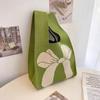 Bowknot Knit Handbags Women Handmade Knot Wrist Bag Casual Small Bow Tote Bag Girls Reusable Shopping Bags