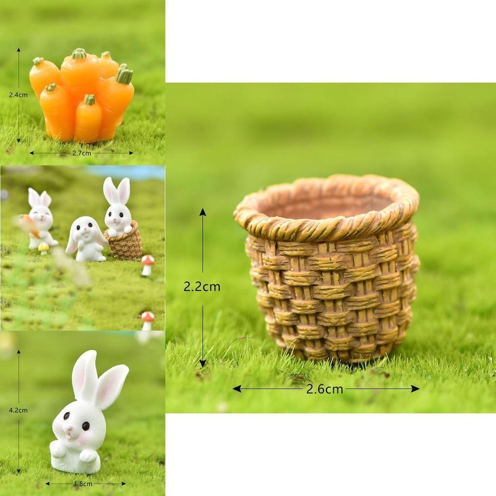 Affascinante Coniglio Mangia Carota Figurina in Resina Fai da Te per Raffinata Decorazione di Paesaggio Micro