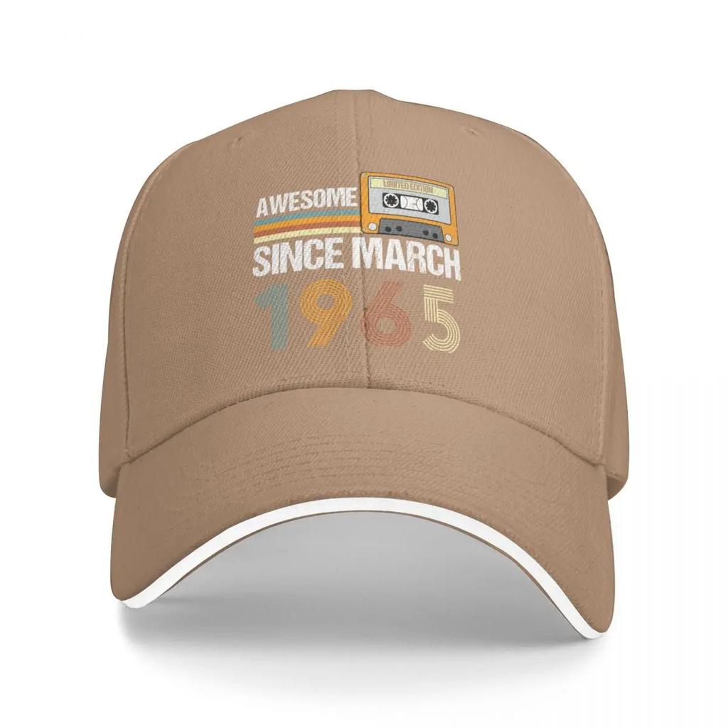 Awesome Since March 1965 58th Birthday Gifts 58 Years Old Gifts Baseball Cap tea Hat Vintage Elegant Women's Hats Men's