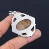Oval Coffee Bean Jasper Stone 925 Silver Bezel Wedding Anniversary Boho Pendant