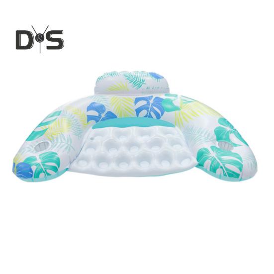 Inflatable Pool Float for Adults PVC Pool Floating Lounge Chair with Cup Holder Summer Beach Pool Lounger for Party Water Fun