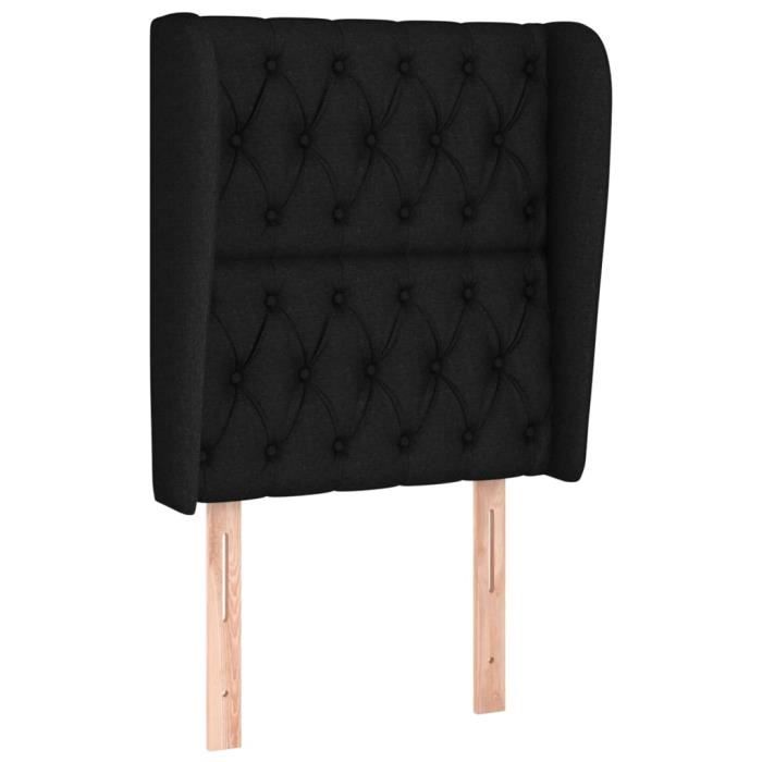 VidaXL Tête de lit avec oreilles Noir 83x23x118-128 cm Tissu3118268