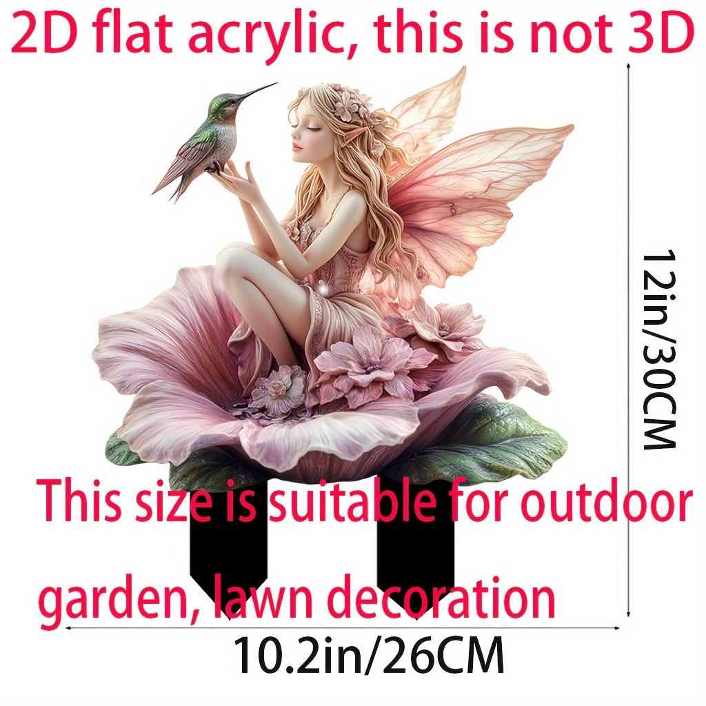 

Изысканный, Фея и Колибри, Вставка для садовой карточки, Внутреннее и Наружное Садовое Украшение, Акриловое Украшение, Водонепроницаемая и Износостойкая Вставка 26*30cm