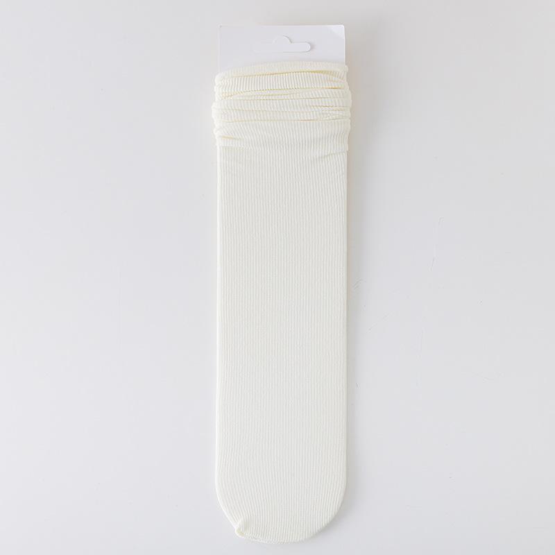 

White Ice Socks Summer Thin Mid-Leg Socks Trendy Black Calf Socks Stacked Socks Ice Silk Stockings Summer One size fits all молоко, білий колір
