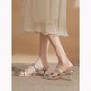 New shit-stepping sandals for women in summer wear super soft cat heels, open-toed shoes, with high heels, small women's shoes
