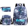 Large Capacity Schoolbag with Shoulder Strap; Student Three-piece Pencil Case Set