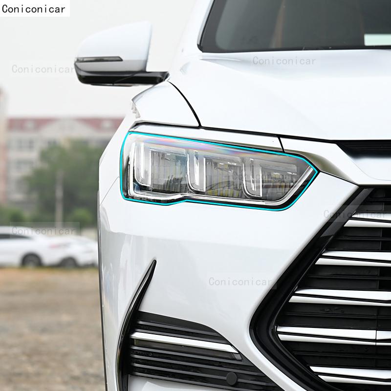 For BYD SONG PRO 2024 Car Headlight Transparent TPU Protective Cover Film Front Light Tint Change Color Sticker Accessories