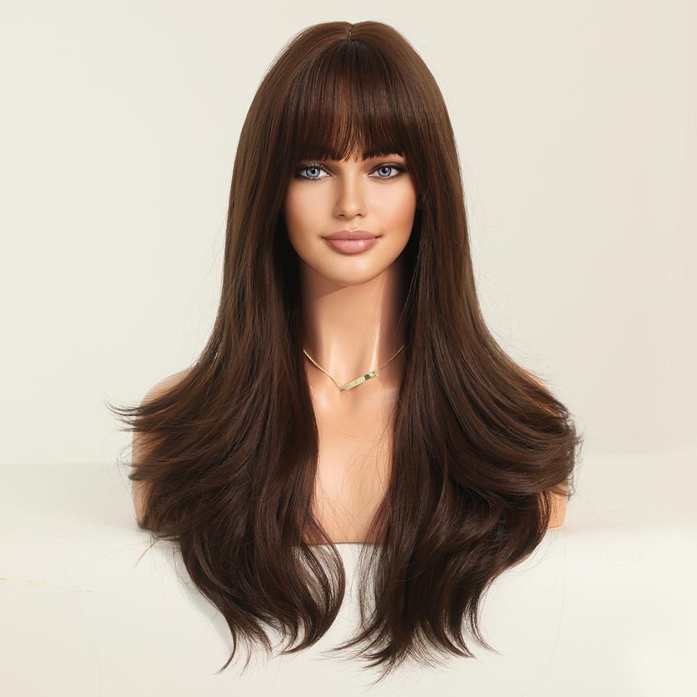 Perucas Sintéticas Longas Cacheadas Loiro com Preto Perucas de Cabelo Natural Partição Central para Mulheres Usar Para Cosplay Diário Lolita Resistente ao Calor