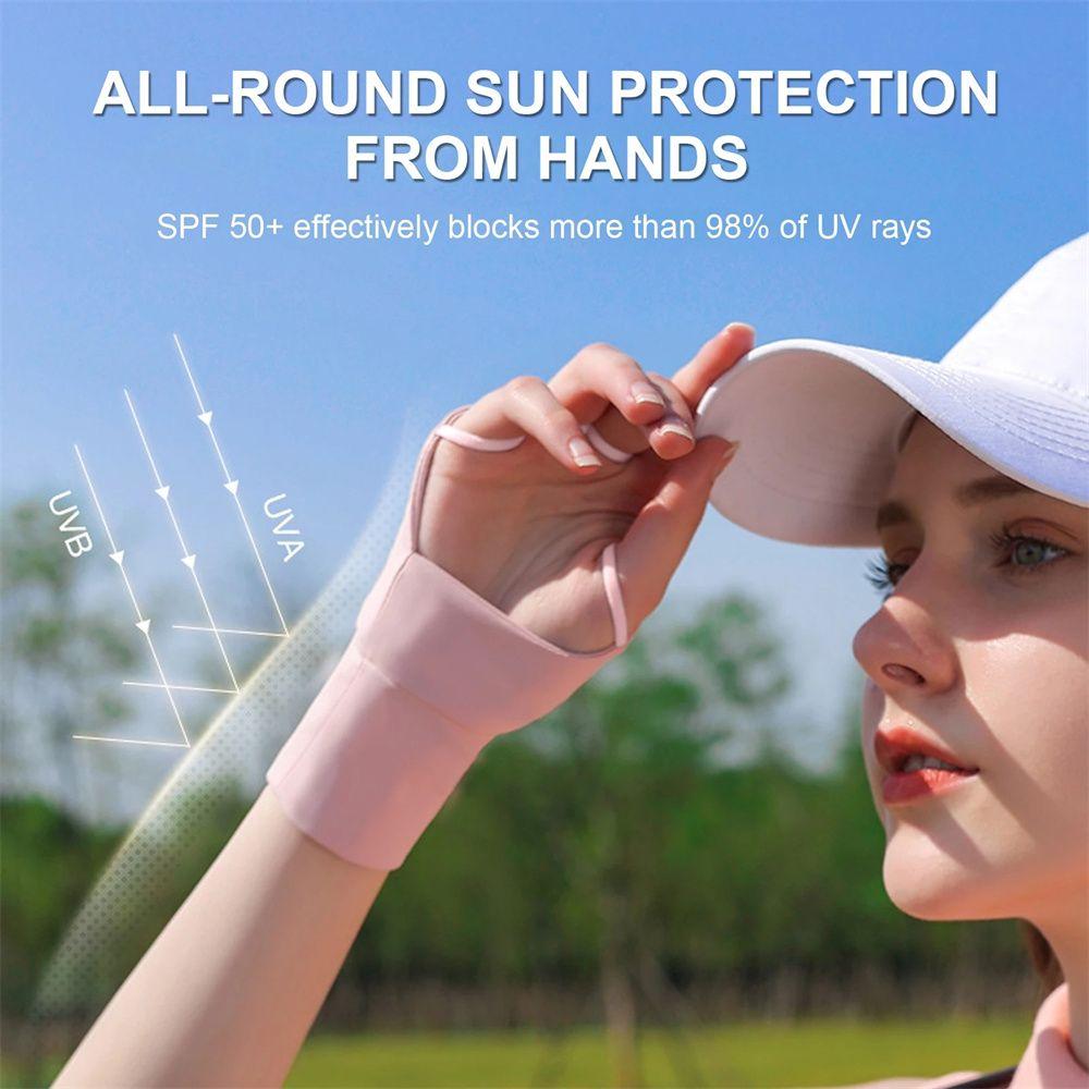 Men Women Breathable Ice Silk Sports Gloves Women Golf Gloves Golf Gloves Golf Half Finger Glove