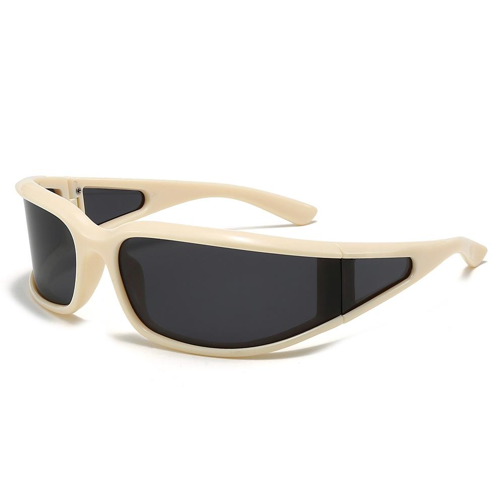 Lunettes de soleil sportives NovelTeez UV400 Enveloppantes Lentille incurvée en PC pour le cyclisme Aventures en plein air Unisexe Anti-reflet