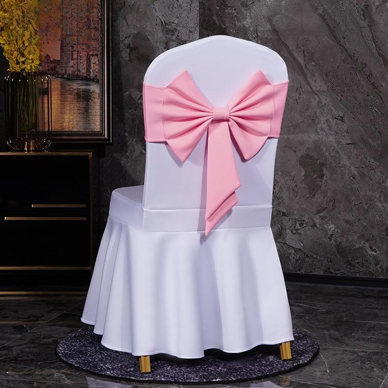 10PCS Thicken Spandex Chair Cover Band Ribbons Chair Tie Backs for Party Banquet Decor Wedding Decoration Knot Chair Bow Sashes