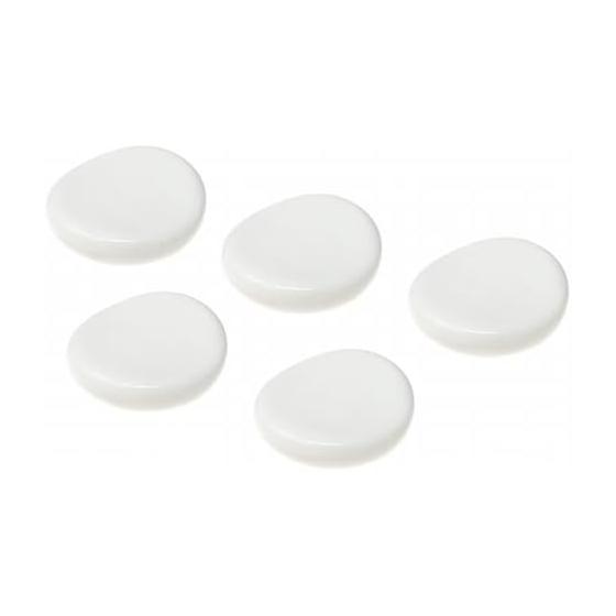 Set of 5 White Porcelain Round Chopstick Rests, Made in Japan, White, Commercial Use, Ceramic Chopstick Holders, Mino Ware