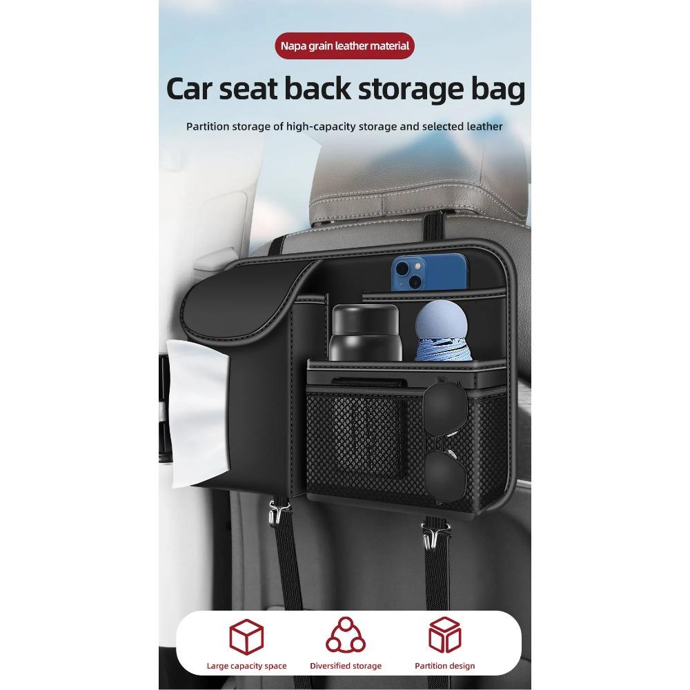 2025 New Car Seat Back Storage Organizer Bag Universal Multifunction Storage Box Stowing Tidying Pocket Auto Styling Nappa