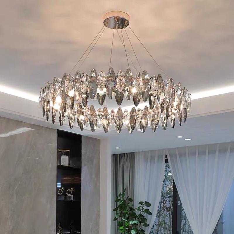 Moderne Esche Kristall Deckenleuchter für Wohnzimmer Küche Insel Pendelleuchten Home Decor Hängende Beleuchtung