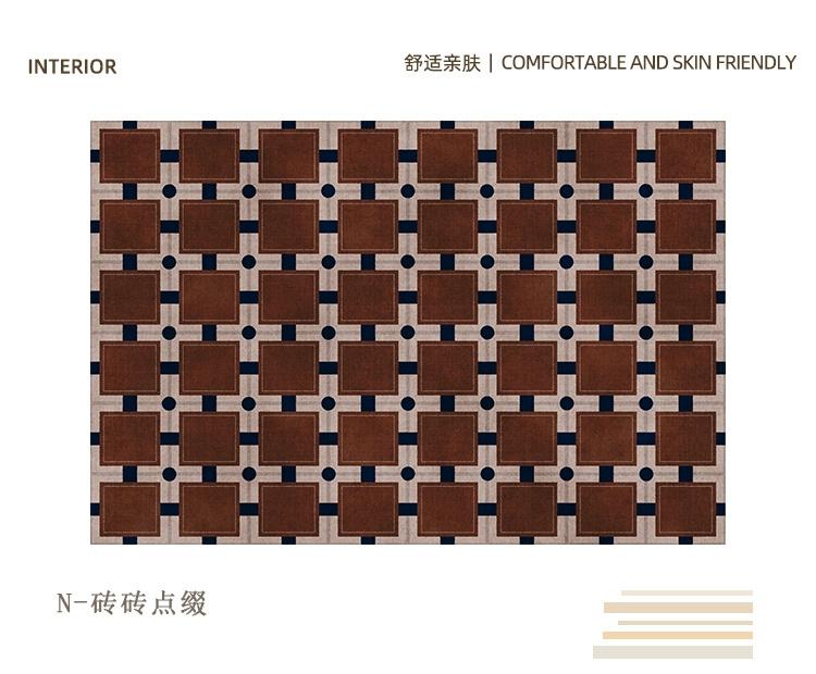 Retro Luxury Rugs for Bedroom Thick Plush Bedside Rug Large Area Living Room Decoration Checkerboard Carpet Home Fluffy Soft Mat