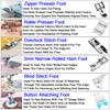 11 PCS Sewing Machine Presser Foot Set For Singer Brother Babylock Janome Snap On Low Shank Sewing Machine Accessories