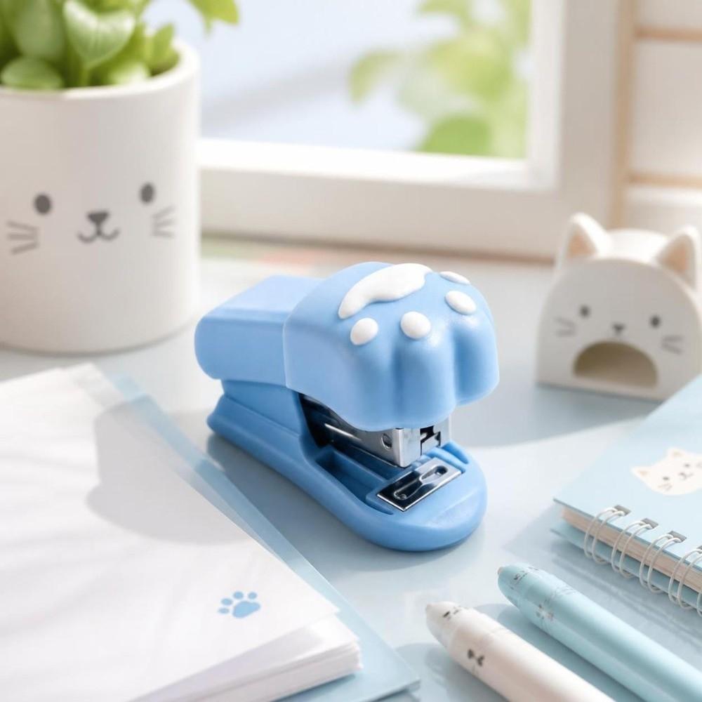 Cute Design Cat Paw Stapler Multifunctional Cat Claw Stapler Binding Machine Mini Stapler Set  Home