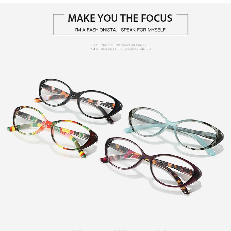 Fashion Cat Eye Print Reading Glasses Photochromic Anti Blue Light Women Hyperopia Eyewear 0 +1.5 +2.5 +3.5