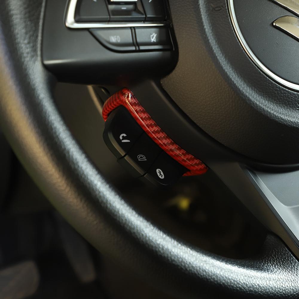 Cadre décoratif pour bouton de téléphone de voiture, accessoire d'intérieur pour Suzuki Jimny 2019 et plus, argent, rouge, fibre de carbone