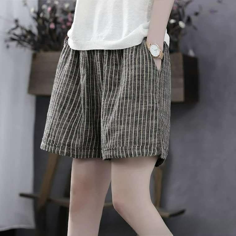 Shorts Women's Summer Cotton and Linen Shorts Women's Outer Wear Large Size Loose High Waist Casual Pants Wide-leg Pants Women's Summer