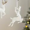 1Pcs Christmas Decoration Hanging Xmas Tree Pendants Glitter White Deer Ornaments Elk 2026 for Home Decor Kids Toy New Year Gift