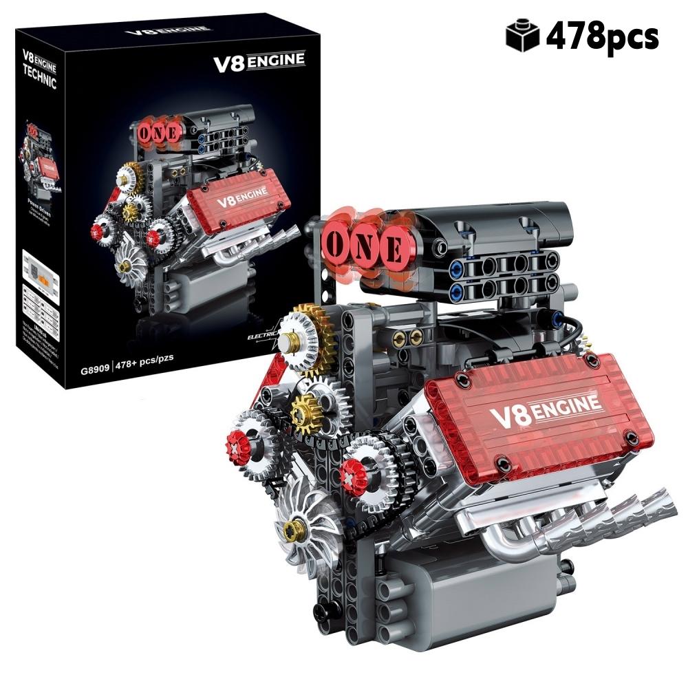 V8 Engine Technic Building Set 478PCS Motorized Mechanical Model Car Kit DIY Project Christmas Birthday Gift For Men