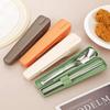 2Pcs/Set with Buckle Travel Cutlery Set with Storage Box Spoon Chopsticks Set  Outdoor