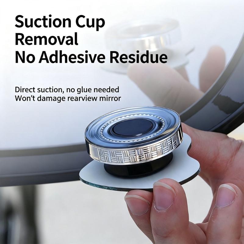 Traffic Check Auxiliary Mirror Set for Cars, Suction Cup Mount, Adjustable Base, 2 Mirror Viewing Support for Reversing Use