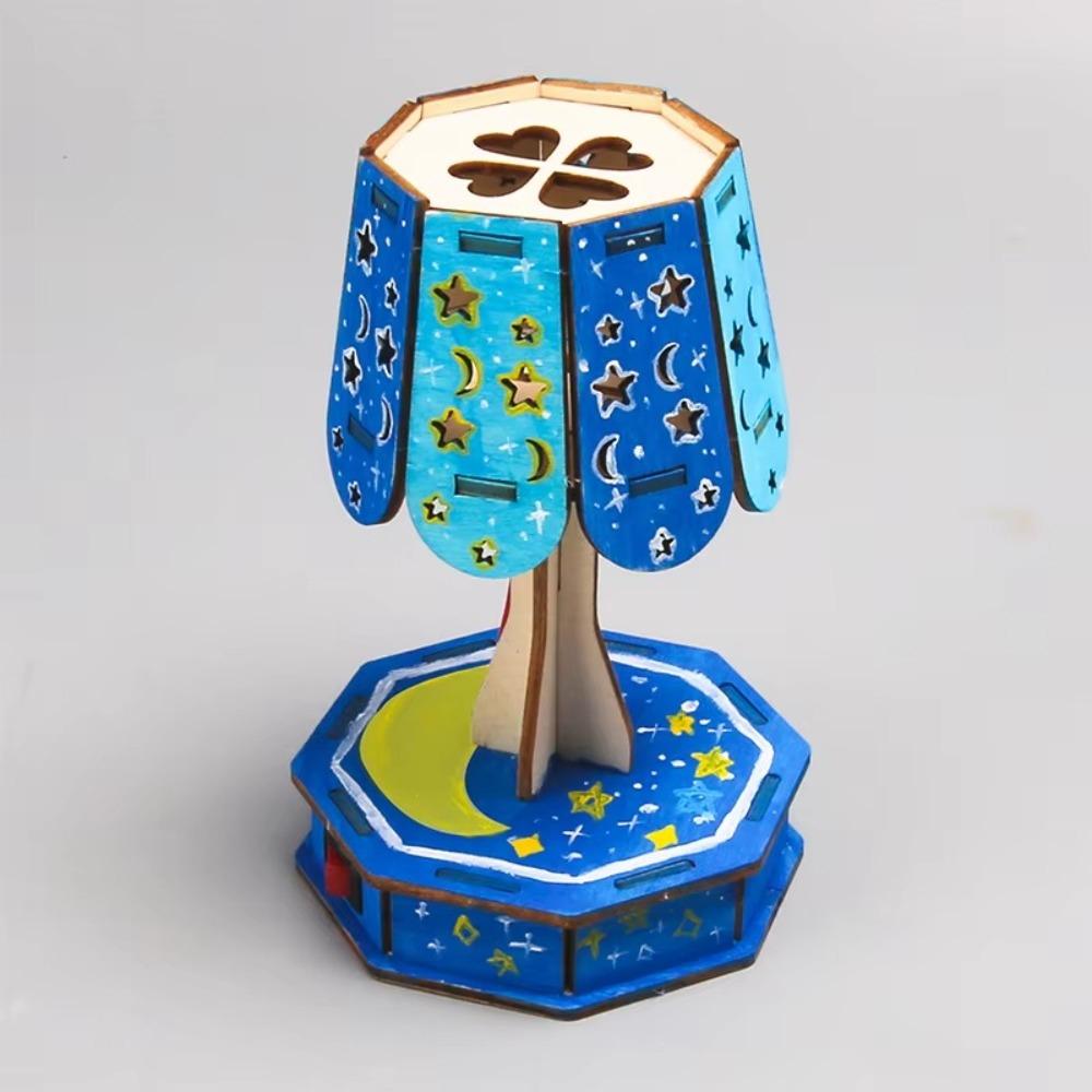 Assembly Model Set Building Model Kits Wooden Light-controlled Lamp Wooden Puzzle Games  Home