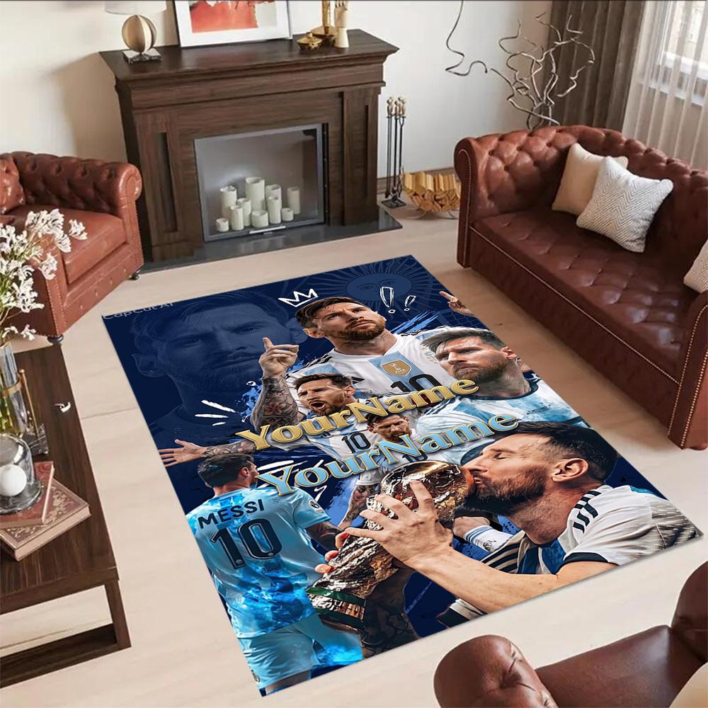 Messi 260 Customize Text Floor Rug Office Rug Design for Hallway Decorate room Game Room Living Rooms Anti-slip Rug Office home decor
