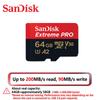 SanDisk Scheda Extreme Pro 256GB Scheda Micro SD Scheda di Memoria SDXC UHS-I 128GB 512GB 64GB 32GB U3 V30 Schede Flash TF Scheda di Memoria Adattatore per Fotocamera DJI