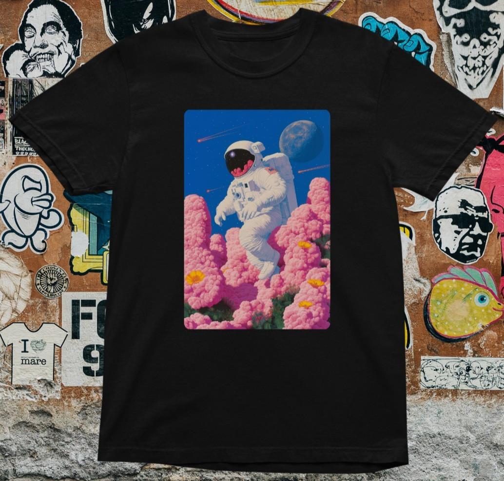 Astronaut Flower Field T Shirt Space Dream Art Vaporwave Pastel Aesthetic Unisex XL