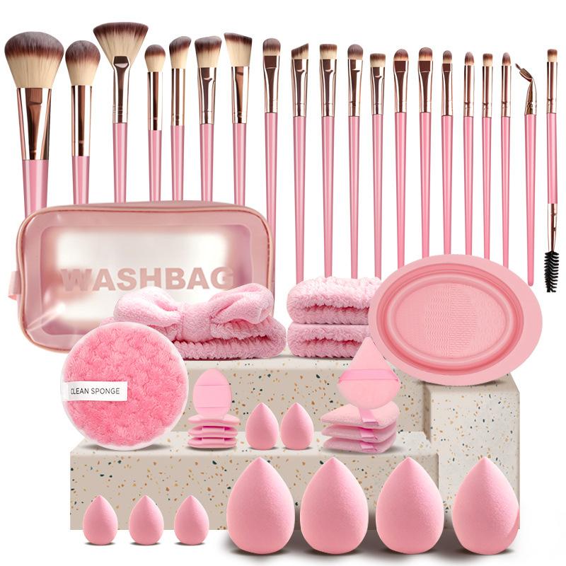 Professional 20-56PCS Makeup Brush Set Portable Storage Bag Soft Beauty Sponge Powder Puff Cosmetic Blending Brush Face Makeup Tools for Travel Daily