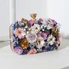 Pochette da sera floreale fatta a mano con perle per donna con chiusura a lucchetto per eventi formali