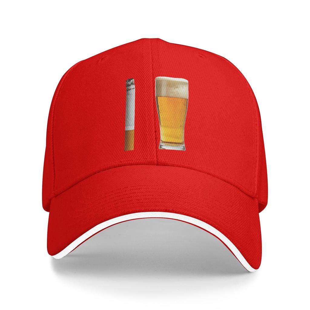 Spring Funny Beer Cigarette Baseball Cap  Outdoor Sports Casual Design Sun Trucker Hat UnisexTeens Sunscreen Snapback Cap