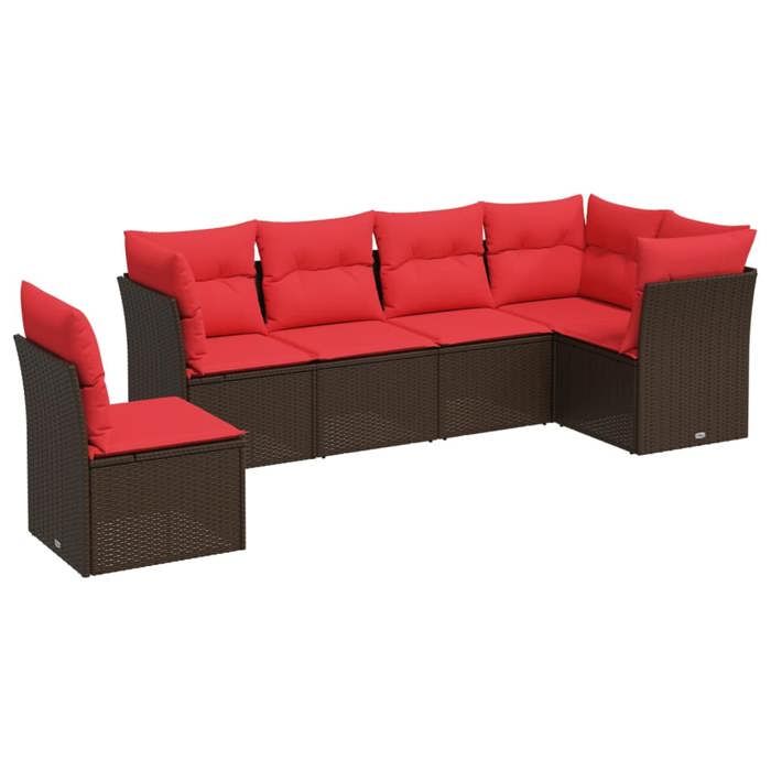 VidaXL Salon de Jardin avec Coussins 7 pcs, Canapés avec Pieds Réglables, Ensemble de Meubles d'Extérieur Patio Terrasse 3217714