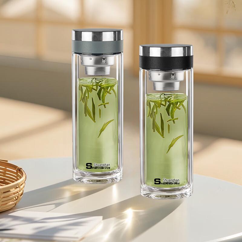 Double-Layer Glass Tea Infuser Bottle