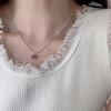 VENTFILLE Silver Color Bowknot Snake Bone Chain Necklace For Women Girl Simple Design Korean Jewelry Dropshipping