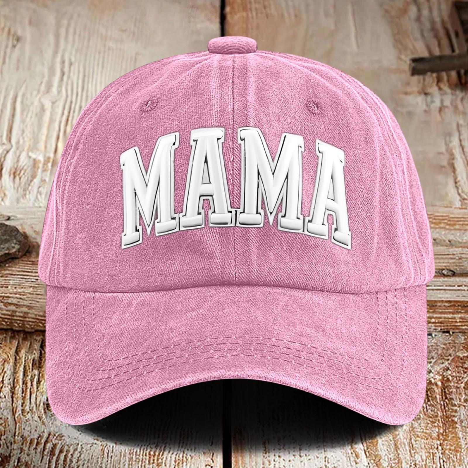 

Washed Cotton Printed Hat For Vintage Baseball Cap And Soft Top Hat One Size рожевий